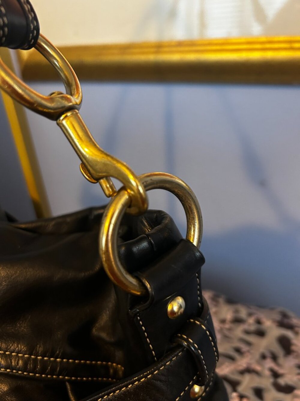 . Coach Hampton Hobo – Black Calf Leather – Gold ton Hardware – Vintage – Excel - Picture 5 of 10